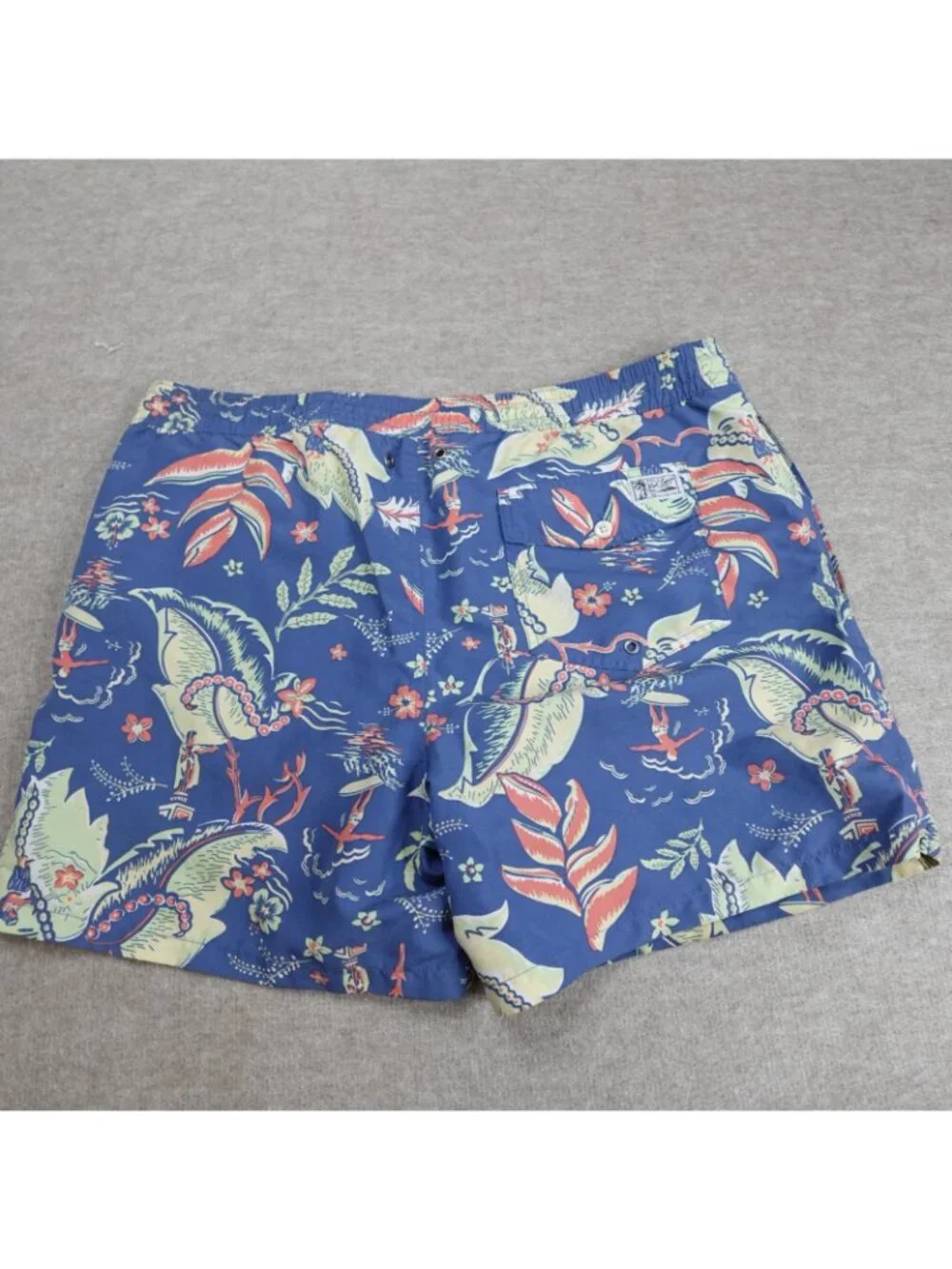 Polo Ralph Lauren Swim Shorts XL Blue Hawaiian Print Surfer Hula Girl